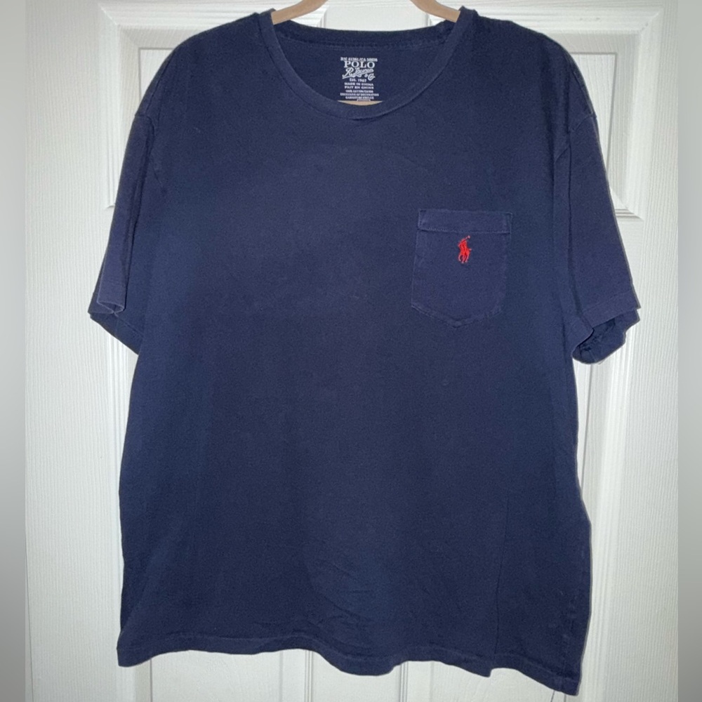 2 Polo by Ralph Lauren Men's Navy Blue and Light Blue (2) T-Shirts
